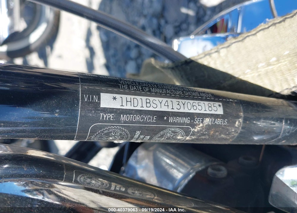 2003 HARLEY-DAVIDSON FXSTD ANNIVERSARY VIN: 1HD1BSY413Y065185