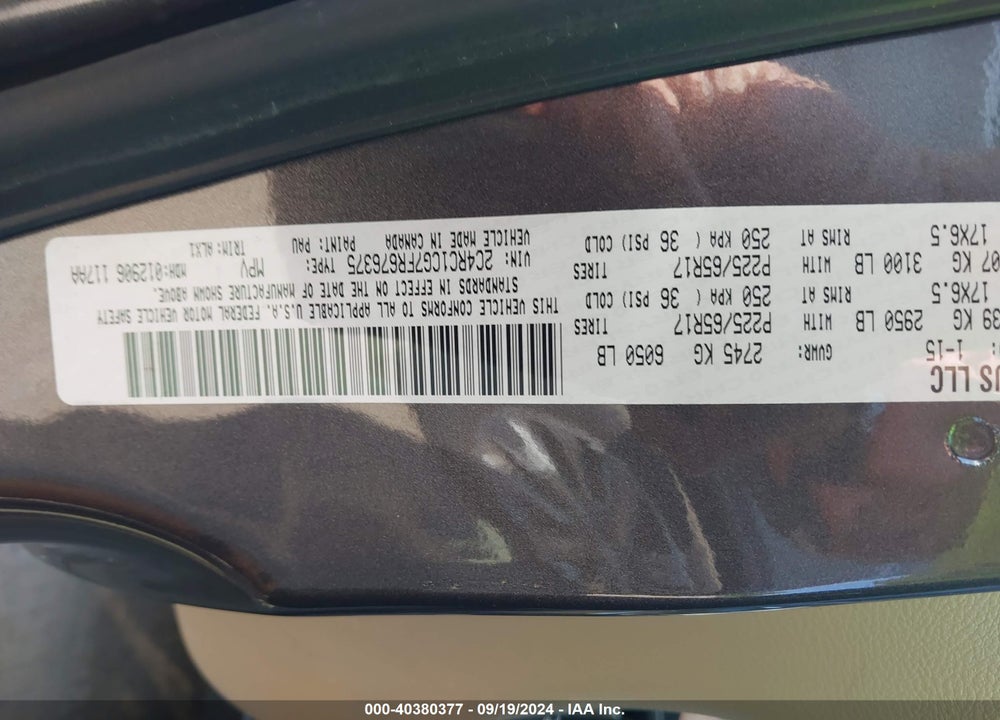2015 CHRYSLER TOWN & COUNTRY TOURING-L VIN: 2C4RC1CG7FR676375