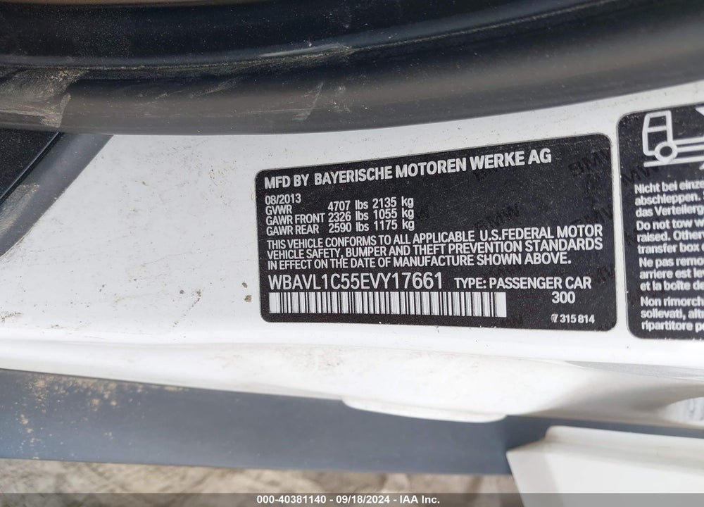 2014 BMW X1 XDRIVE28I VIN: WBAVL1C55EVY17661