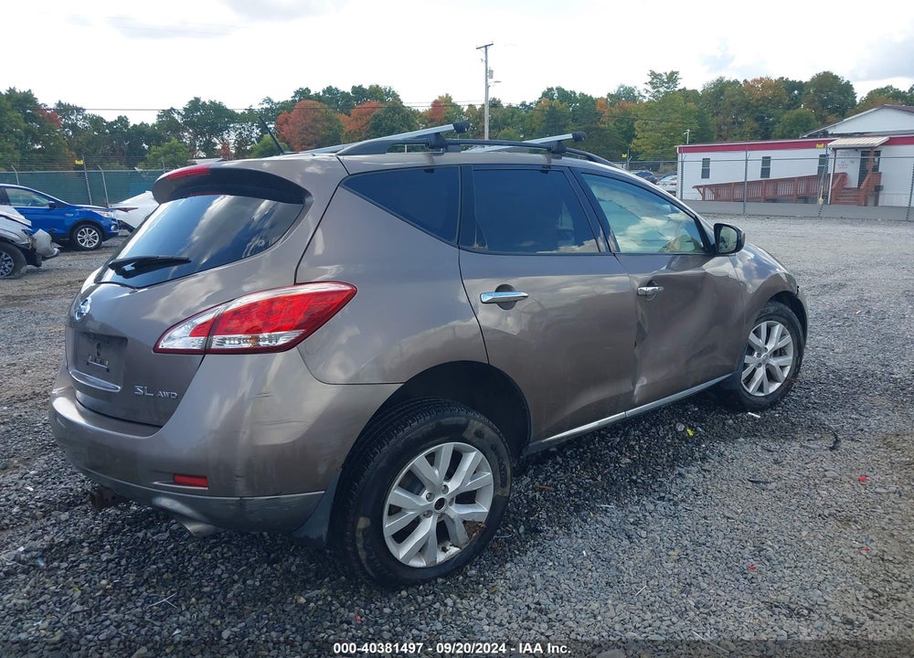 2011 NISSAN MURANO SL VIN: JN8AZ1MW4BW151118
