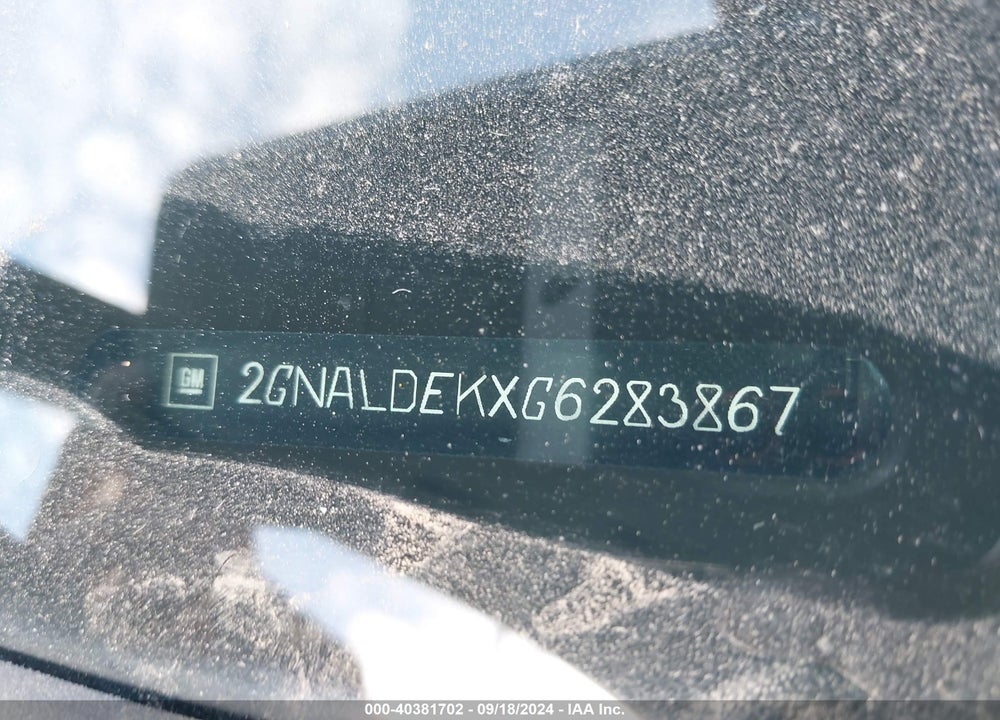 2016 CHEVROLET EQUINOX LTZ VIN: 2GNALDEKXG6283867