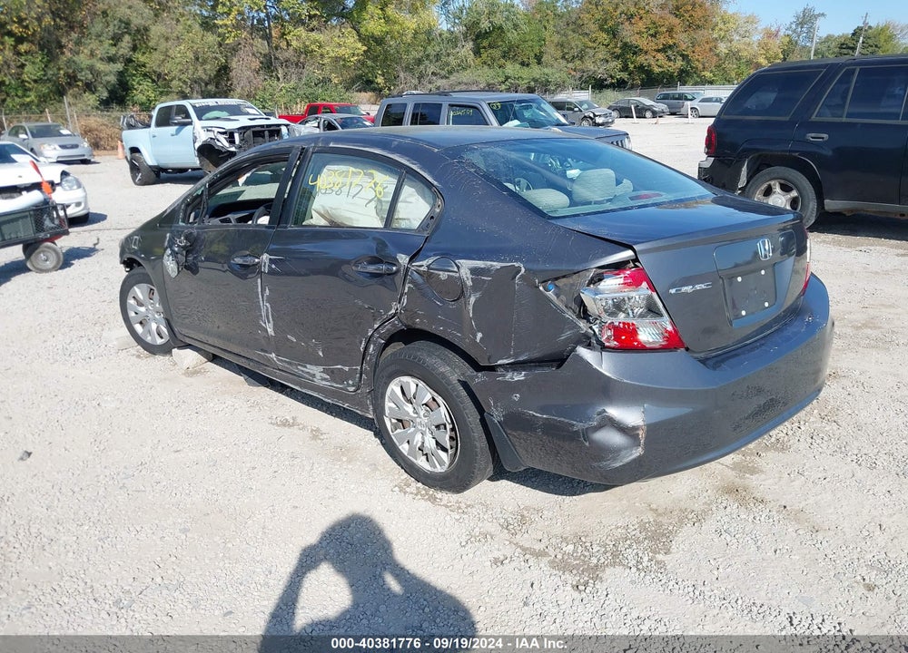 2012 HONDA CIVIC LX VIN: 19XFB2F51CE014004