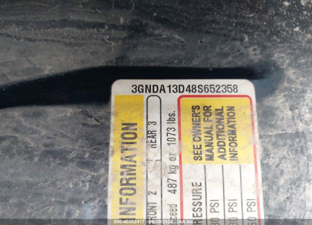 2008 CHEVROLET HHR LS VIN: 3GNDA13D48S652358