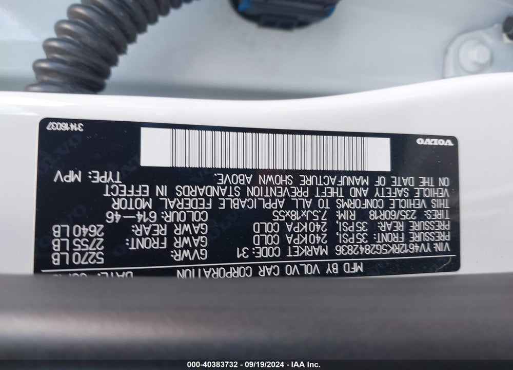 2016 VOLVO XC60 T5 PREMIER VIN: YV4612RK5G2842836