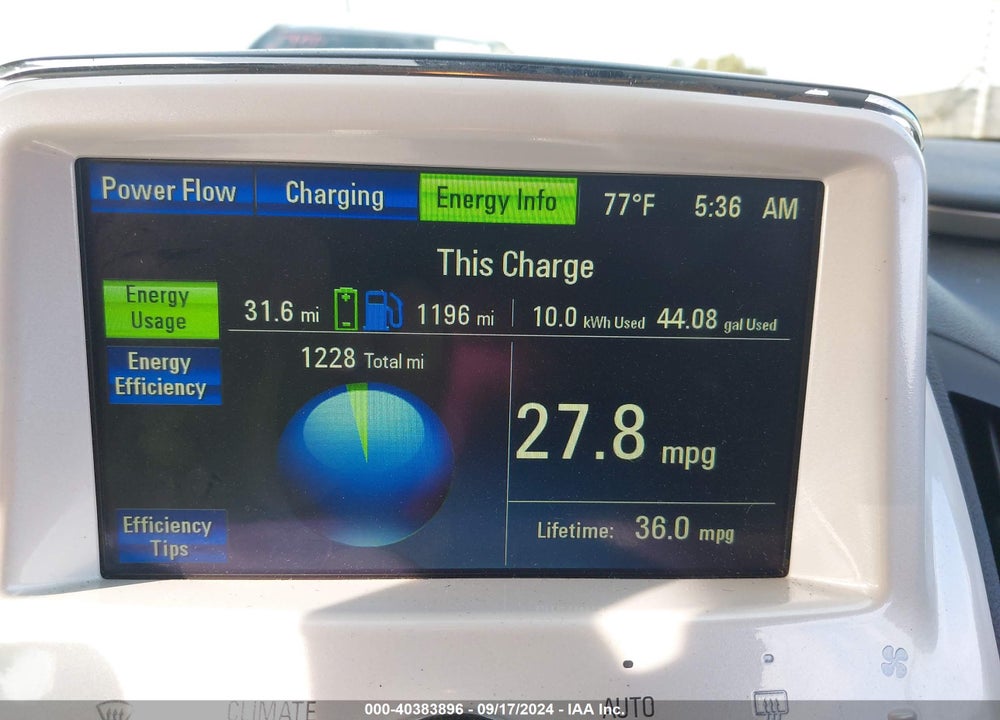 2012 CHEVROLET VOLT VIN: 1G1RA6E48CU113249