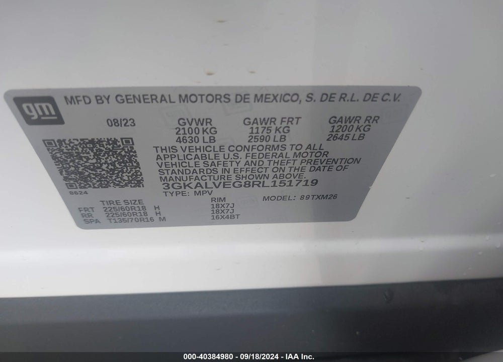 2024 GMC TERRAIN AWD SLT VIN: 3GKALVEG8RL151719