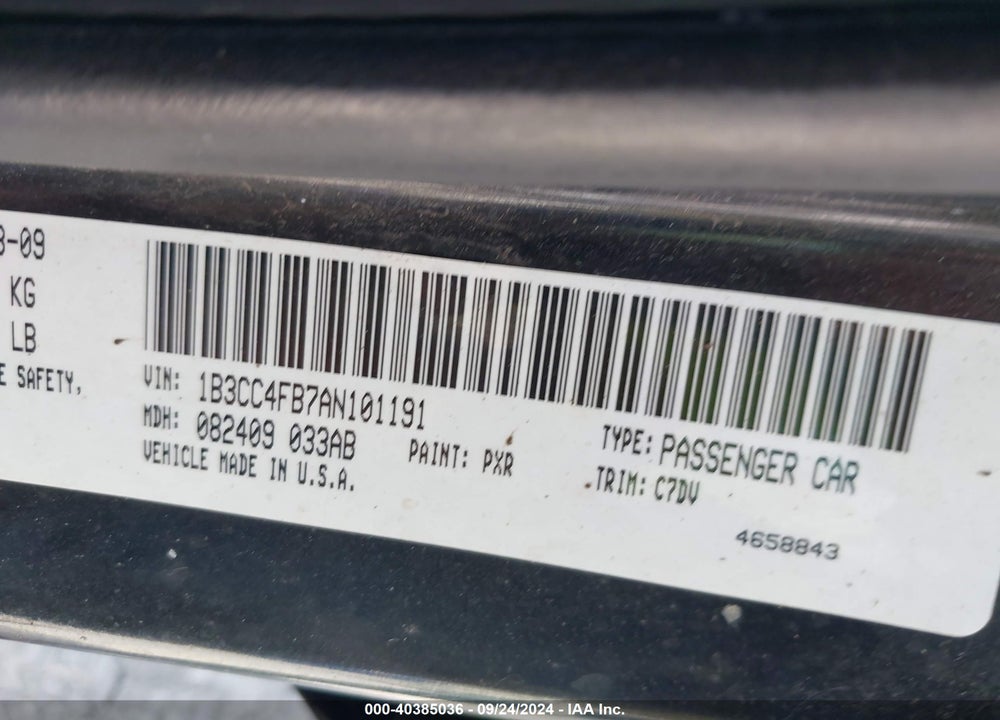 2010 DODGE AVENGER SXT VIN: 1B3CC4FB7AN101191