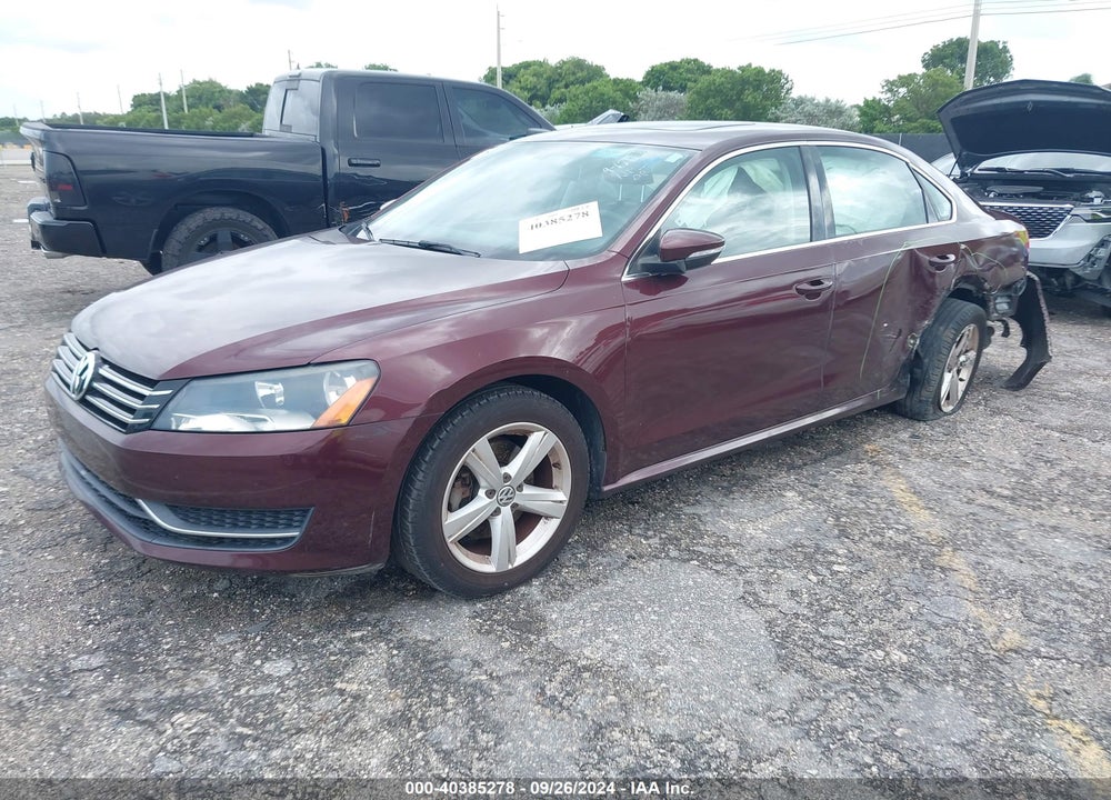 2012 VOLKSWAGEN PASSAT 2.5L SE VIN: 1VWBP7A30CC086884