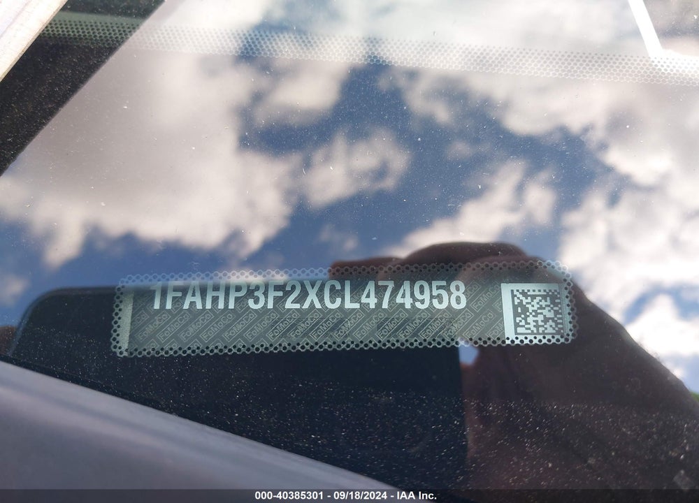 2012 FORD FOCUS SE VIN: 1FAHP3F2XCL474958