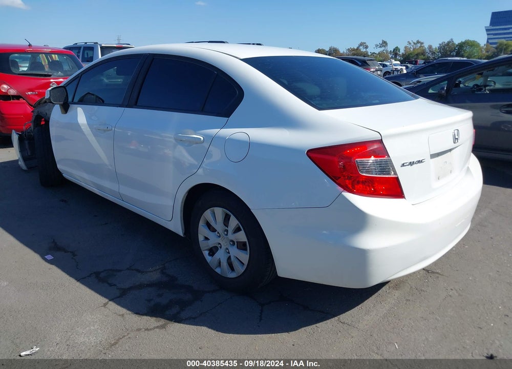 2012 HONDA CIVIC LX VIN: 19XFB2F58CE375942