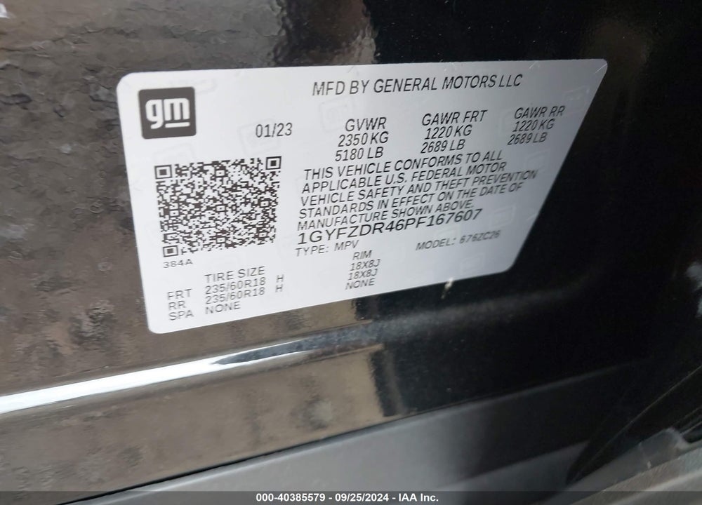 2023 CADILLAC XT4 AWD PREMIUM LUXURY VIN: 1GYFZDR46PF167607