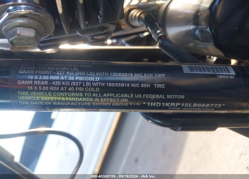 2020 HARLEY-DAVIDSON FLHXS VIN: 1HD1KRP15LB668773