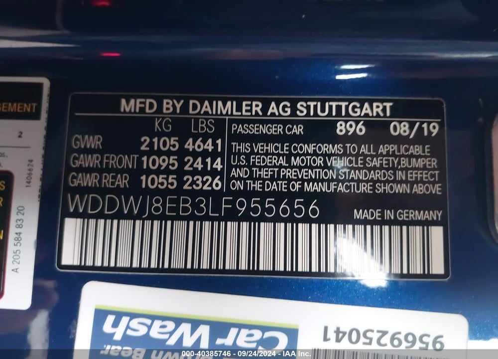 2020 MERCEDES-BENZ C 300 4MATIC VIN: WDDWJ8EB3LF955656