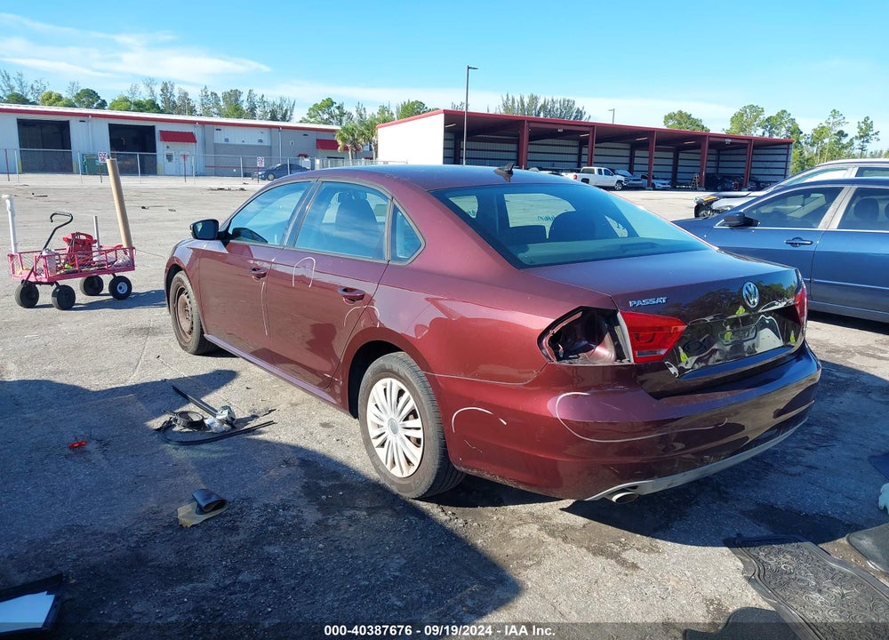 2014 VOLKSWAGEN PASSAT 2.5L S VIN: 1VWAP7A39EC024544