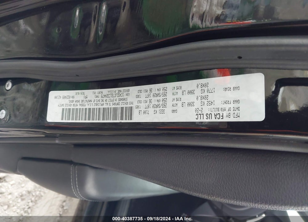 2020 DODGE DURANGO R/T AWD VIN: 1C4SDJCT2LC324479