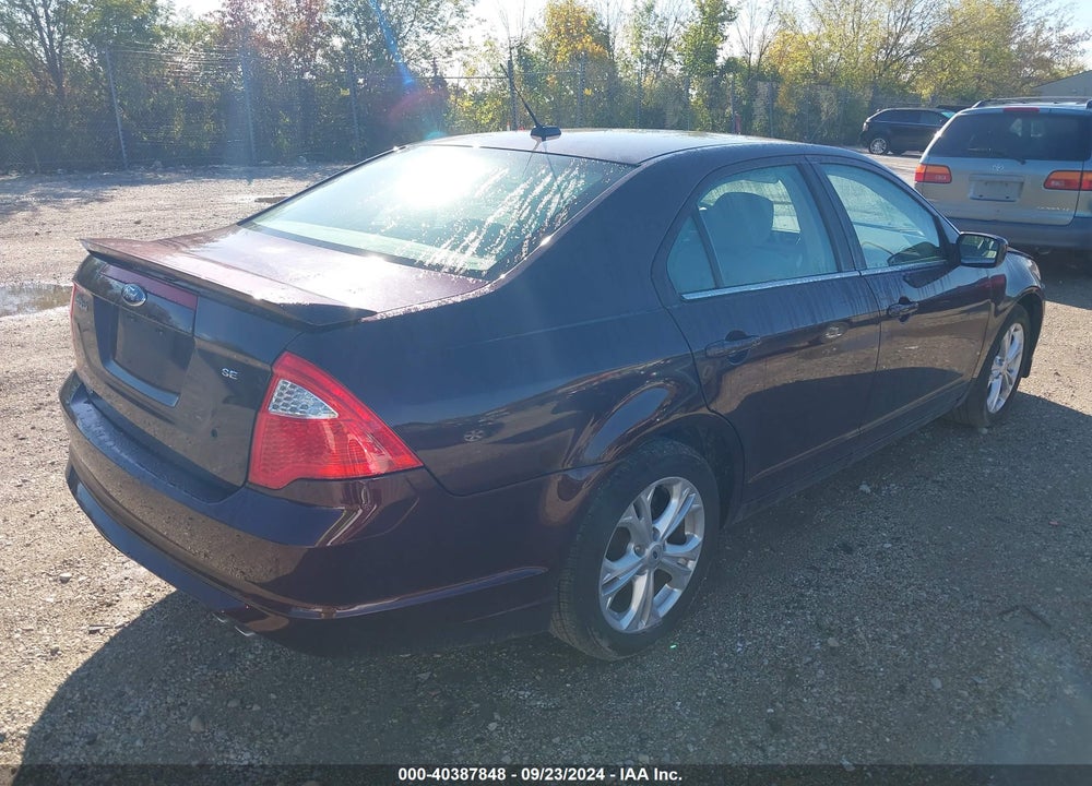 2012 FORD FUSION SE VIN: 3FAHP0HA5CR299622