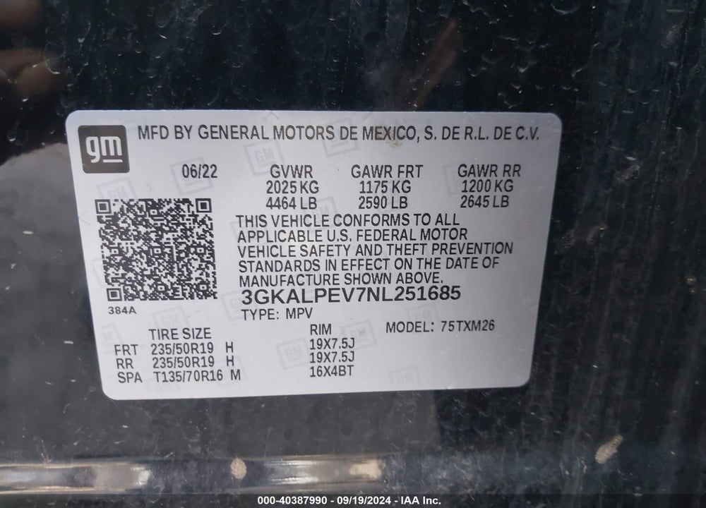 2022 GMC TERRAIN FWD SLT VIN: 3GKALPEV7NL251685