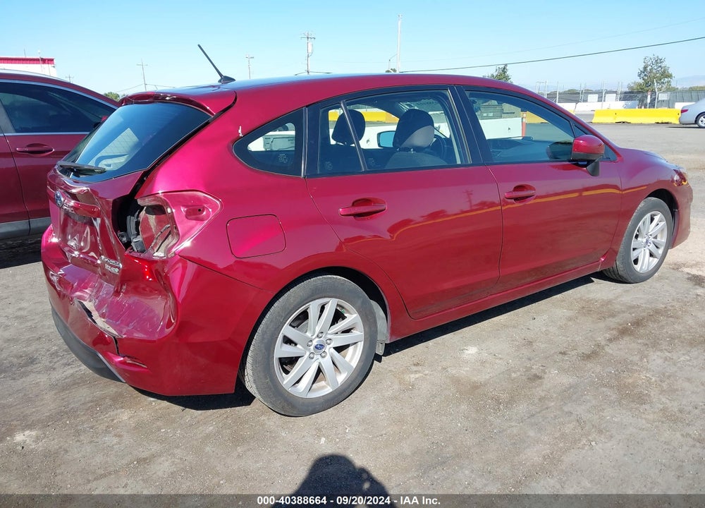 2015 SUBARU IMPREZA 2.0I PREMIUM VIN: JF1GPAC67F8305625