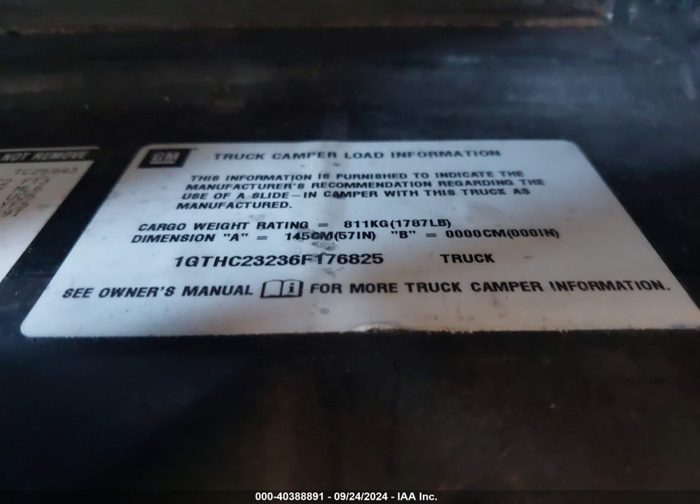 2006 GMC SIERRA 2500HD WORK TRUCK VIN: 1GTHC23236F176825