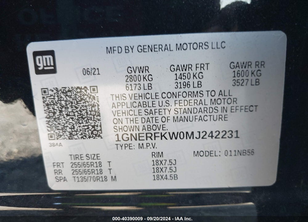 2021 CHEVROLET TRAVERSE LS VIN: 1GNERFKW0MJ242231