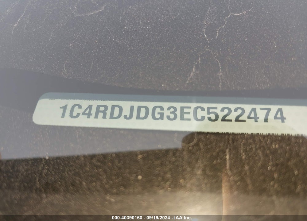 2014 DODGE DURANGO LIMITED VIN: 1C4RDJDG3EC522474