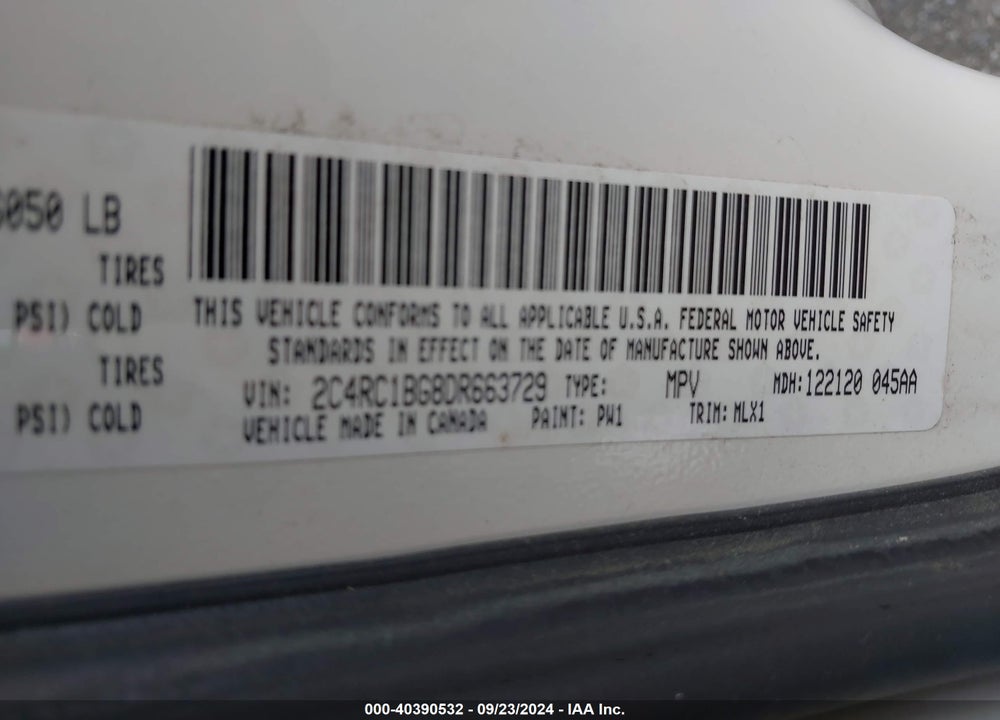 2013 CHRYSLER TOWN & COUNTRY TOURING VIN: 2C4RC1BG8DR663729