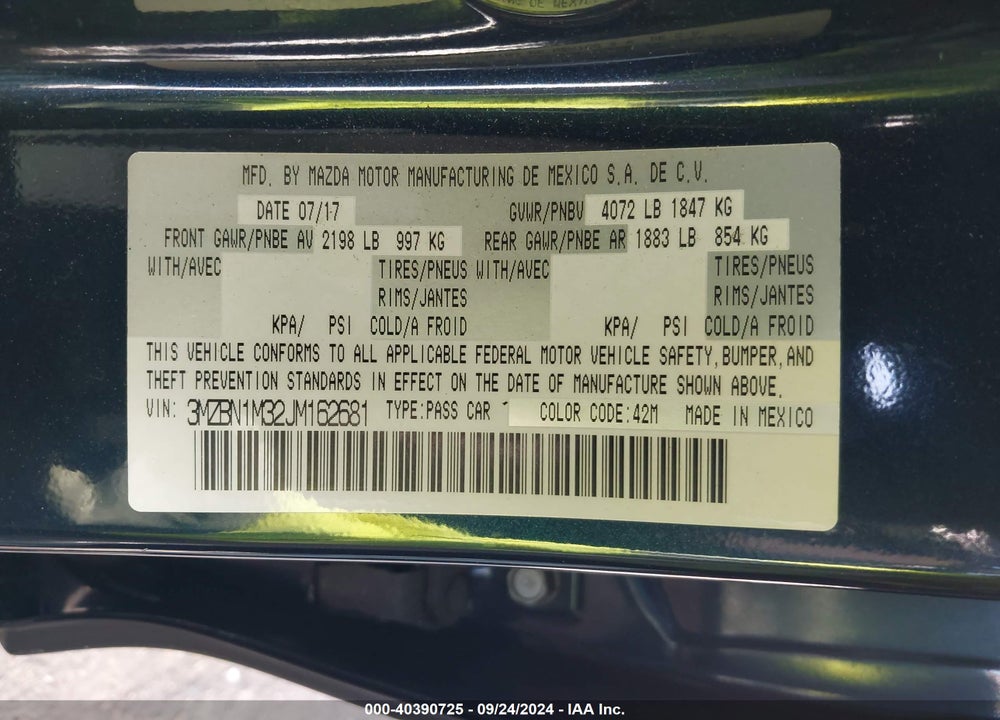 2018 MAZDA 3 GRAND TOURING VIN: 3MZBN1M32JM162681