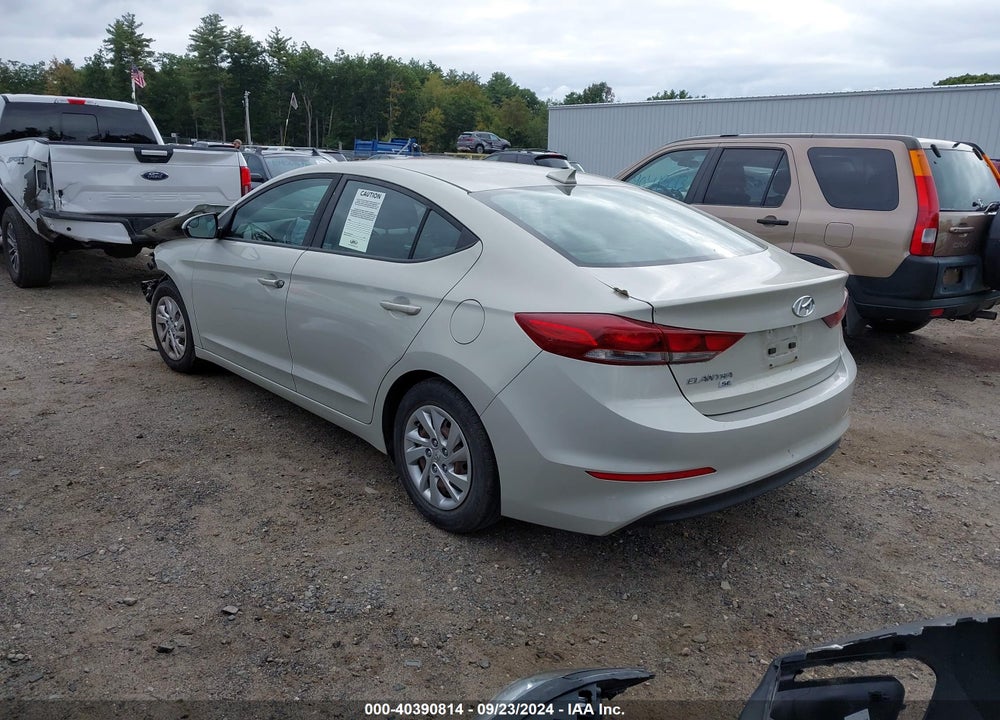 2017 HYUNDAI ELANTRA SE VIN: KMHD74LF9HU370268