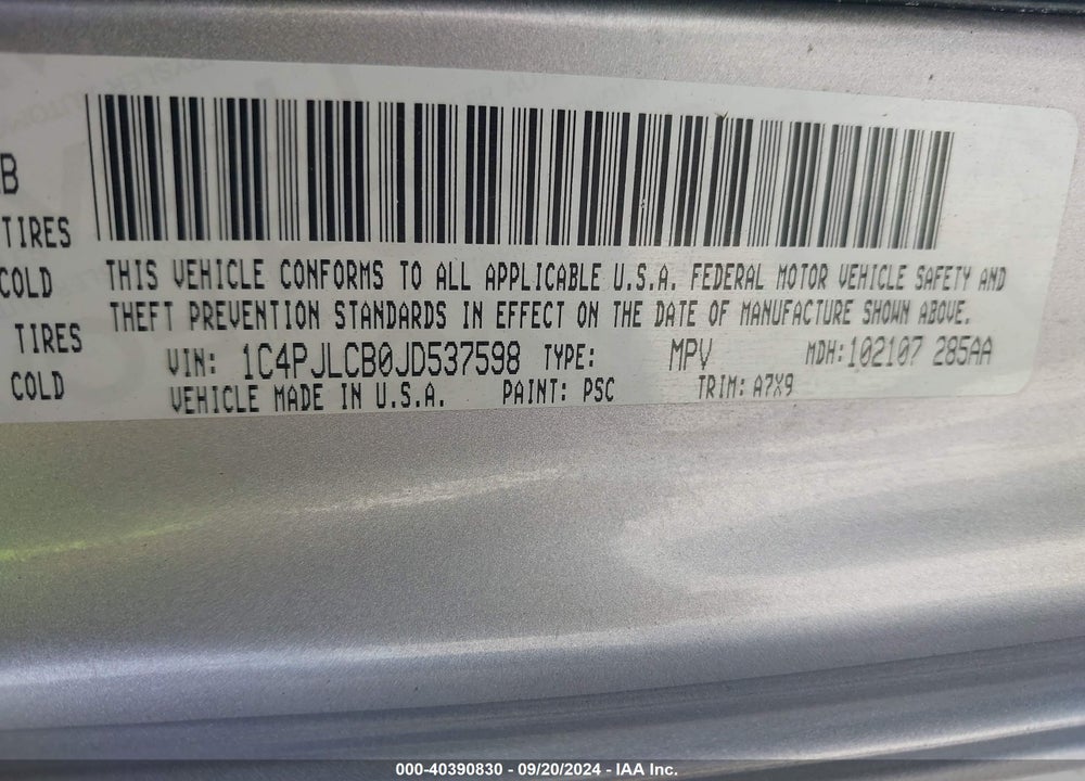 2018 JEEP CHEROKEE LATITUDE FWD VIN: 1C4PJLCB0JD537598