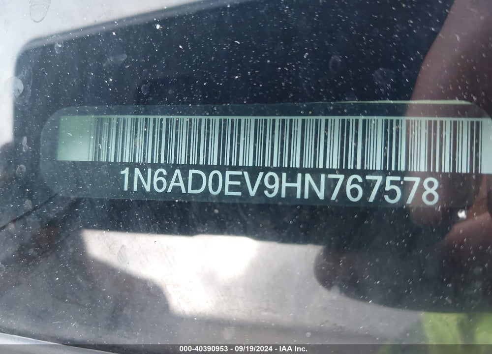 2017 NISSAN FRONTIER SV VIN: 1N6AD0EV9HN767578