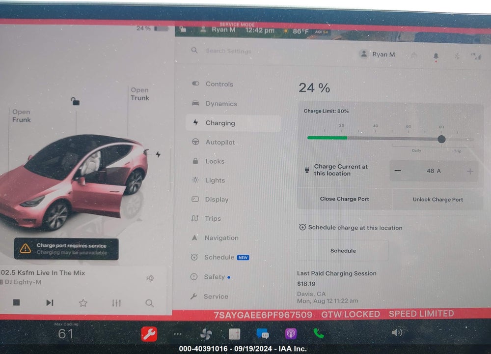 2023 TESLA MODEL Y AWD/LONG RANGE DUAL MOTOR ALL-WHEEL DRIVE VIN: 7SAYGAEE6PF967509