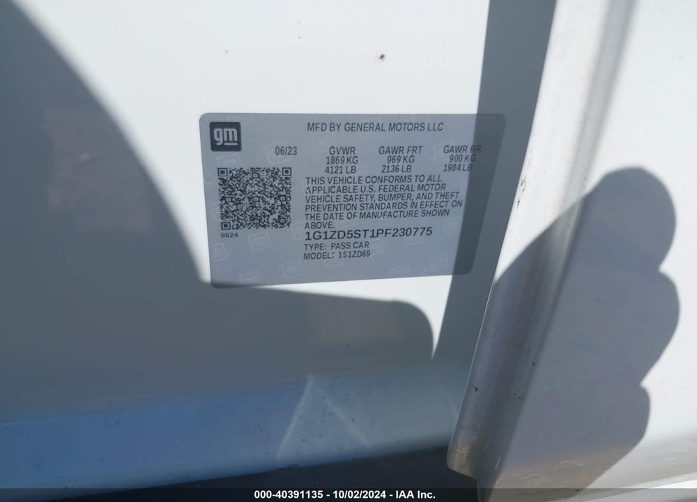 2023 CHEVROLET MALIBU FWD 1LT VIN: 1G1ZD5ST1PF230775