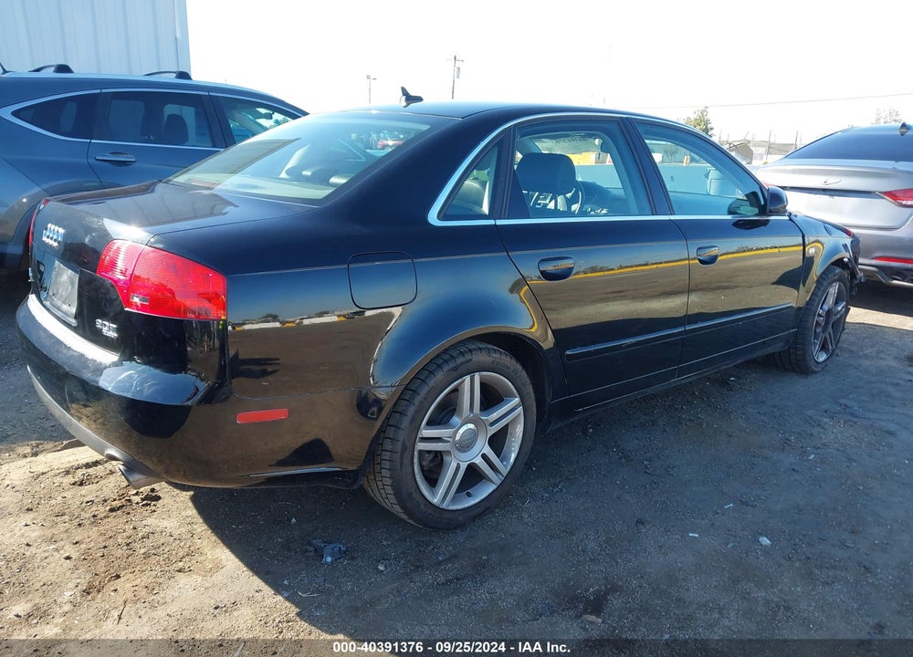 2007 AUDI A4 2.0T VIN: WAUDF78E97A146018