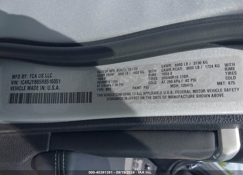 2024 JEEP GRAND CHEROKEE 4XE VIN: 1C4RJYB65R8516051