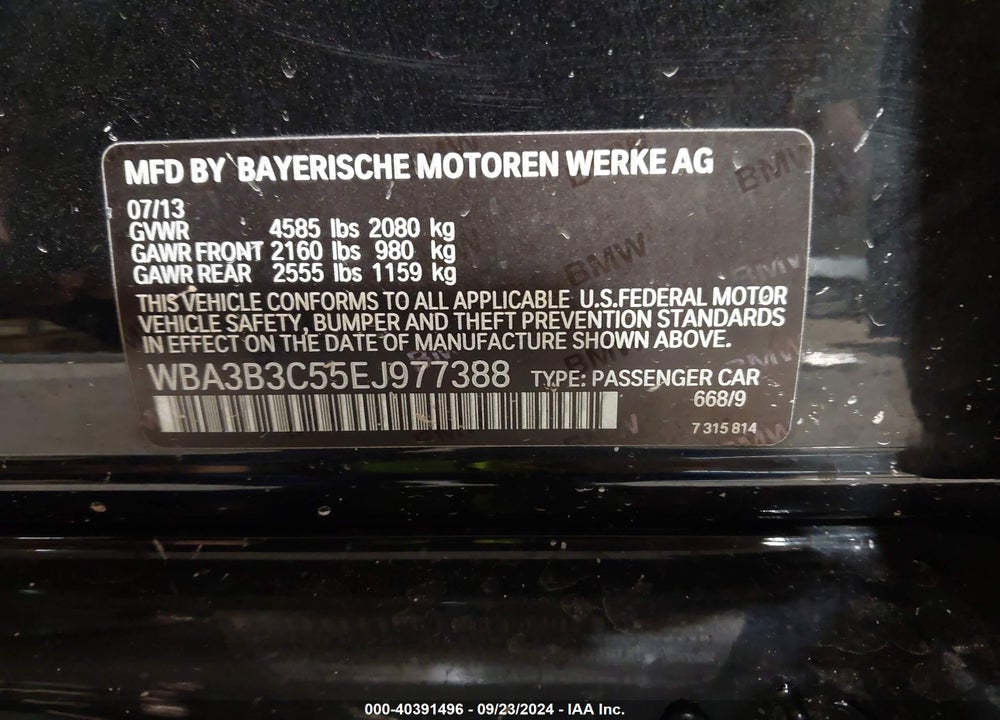 2014 BMW 328I XDRIVE VIN: WBA3B3C55EJ977388