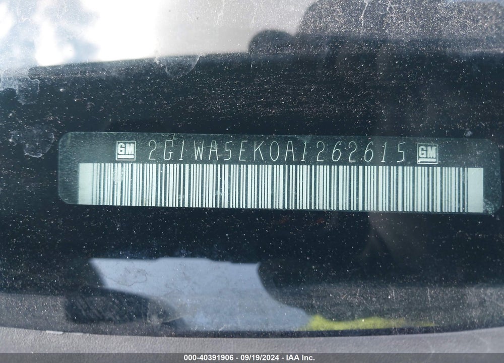 2010 CHEVROLET IMPALA LS VIN: 2G1WA5EK0A1262615