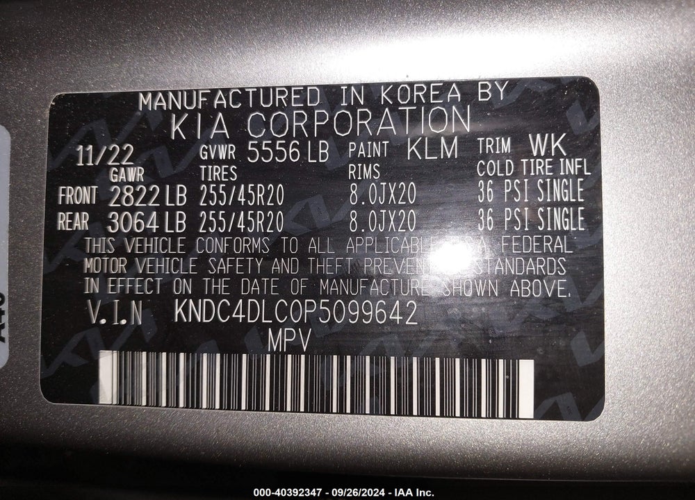2023 KIA EV6 GT LINE VIN: KNDC4DLC0P5099642