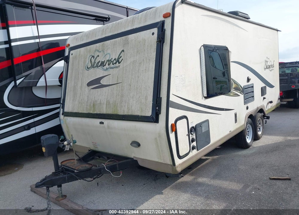 2015 FLAGSTAFF SHAMROCK FOREST RIVER M19 TRAVEL TRAILER 0SLD WHIT VIN: 4X4TFLU23FZ137313