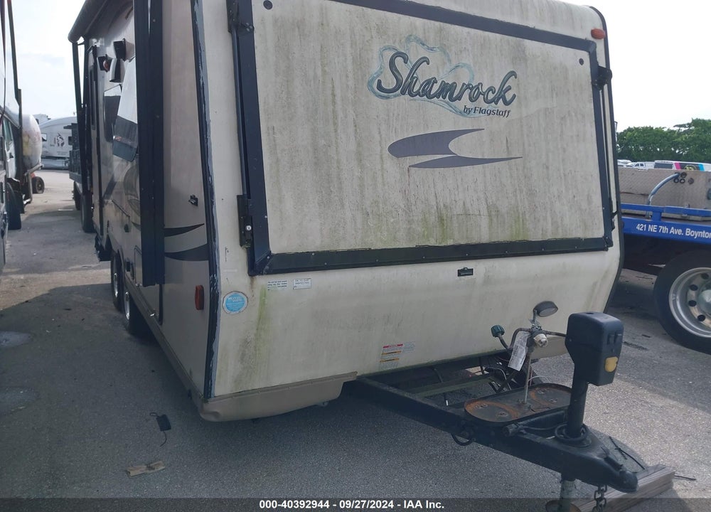 2015 FLAGSTAFF SHAMROCK FOREST RIVER M19 TRAVEL TRAILER 0SLD WHIT VIN: 4X4TFLU23FZ137313