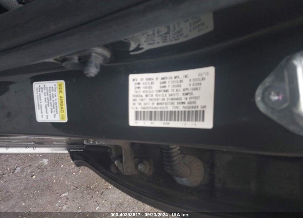 2013 HONDA ACCORD EX-L VIN: 1HGCR2F84DA140579
