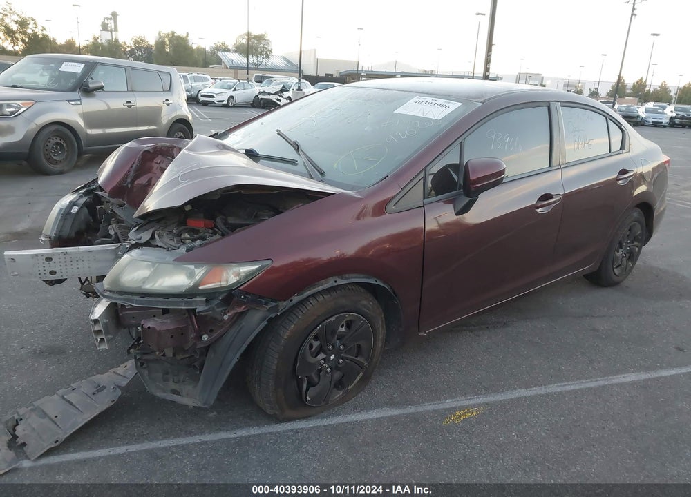 2014 HONDA CIVIC LX VIN: 19XFB2F50EE239081