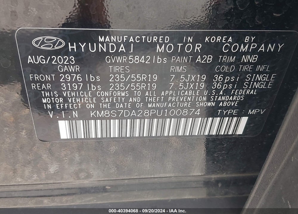 2023 HYUNDAI SANTA FE PLUG-IN HYBRID LIMITED VIN: KM8S7DA28PU100874