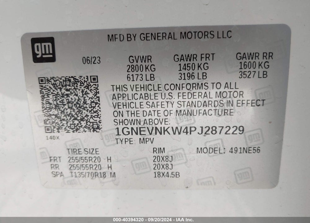 2023 CHEVROLET TRAVERSE AWD HIGH COUNTRY VIN: 1GNEVNKW4PJ287229