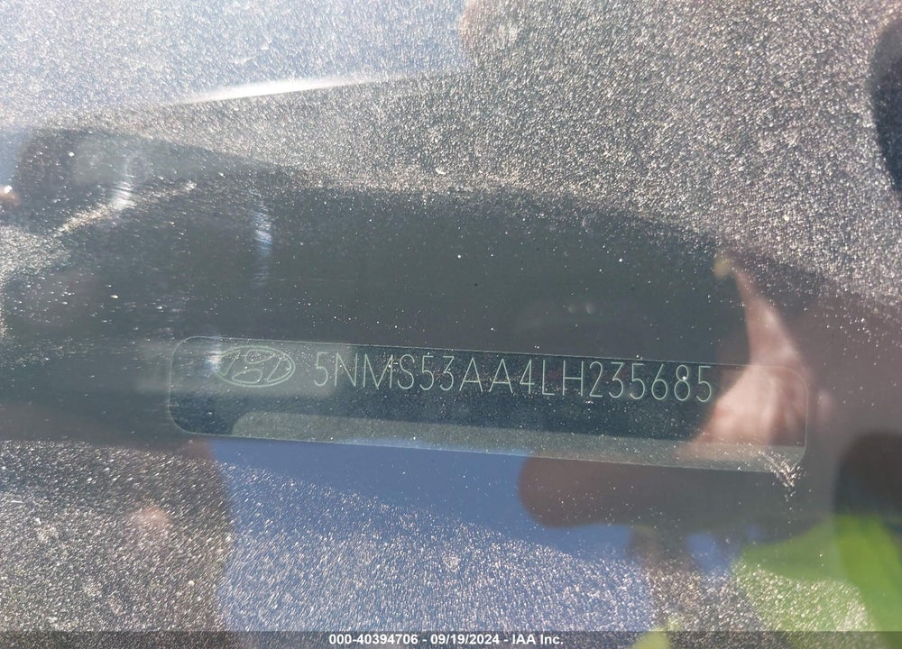 2020 HYUNDAI SANTA FE VIN: 5NMS53AA4LH235685