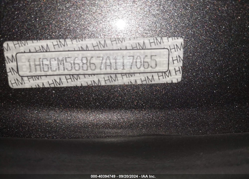 2007 HONDA ACCORD 2.4 EX VIN: 1HGCM56867A117065