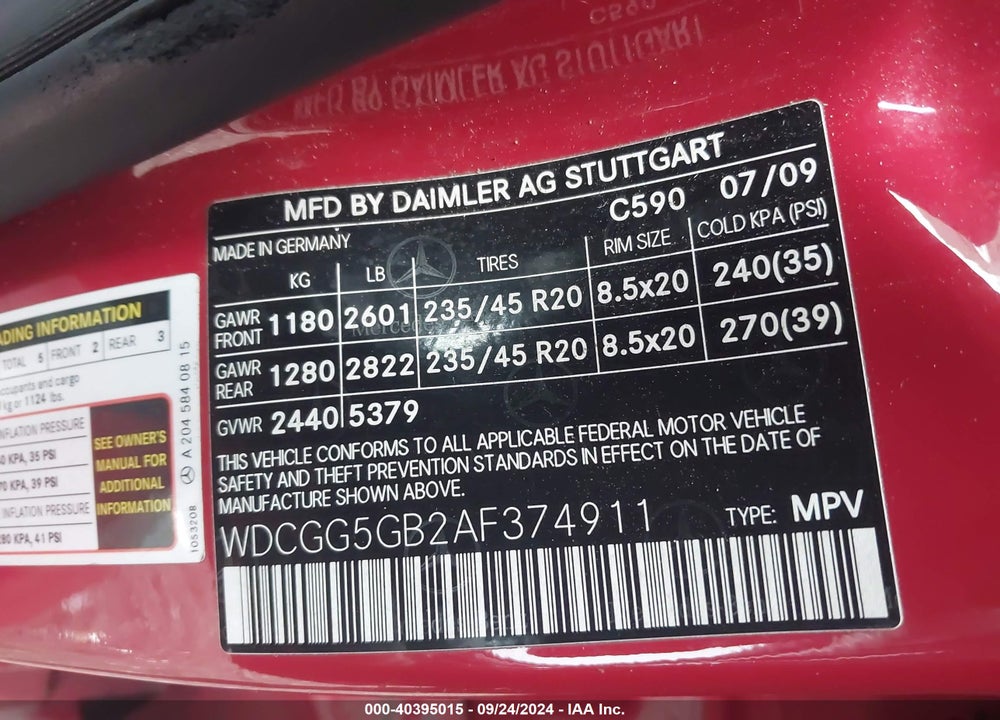 2010 MERCEDES-BENZ GLK 350 VIN: WDCGG5GB2AF374911
