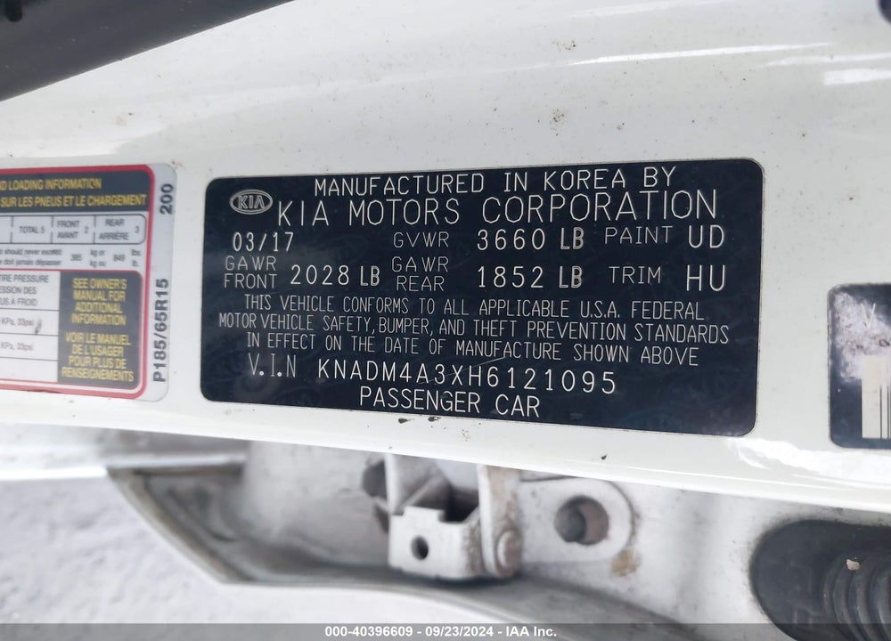 2017 KIA RIO LX VIN: KNADM4A3XH6121095