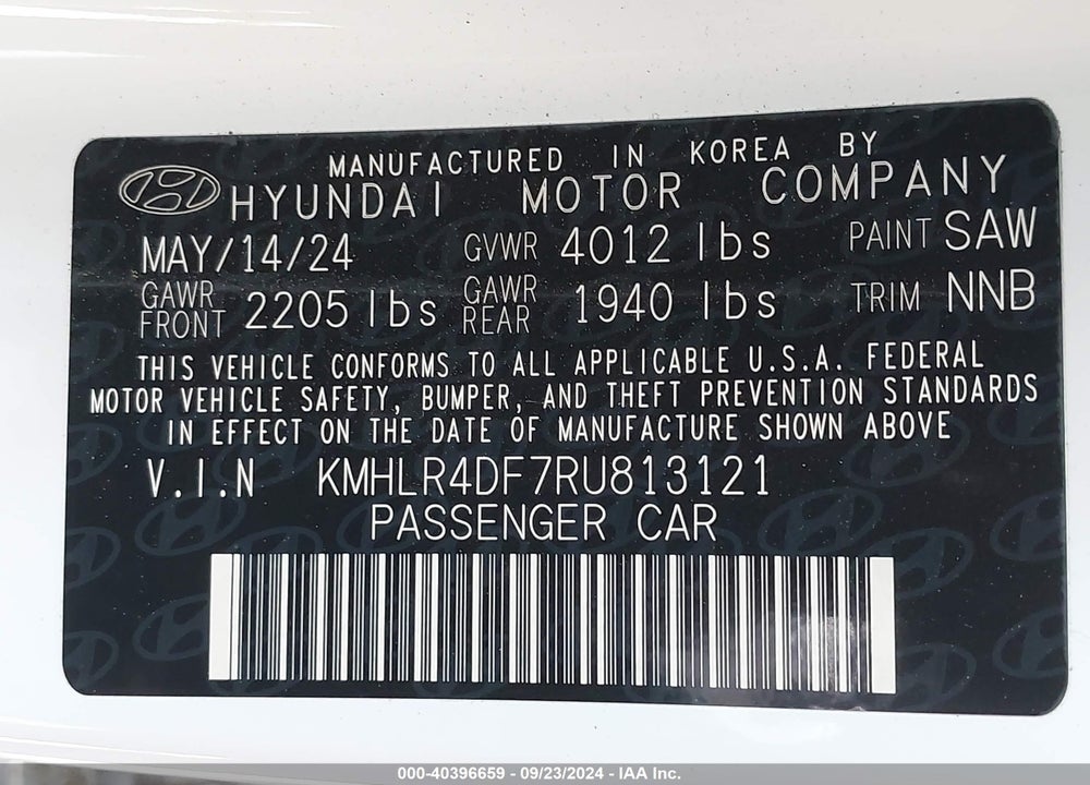 2024 HYUNDAI ELANTRA N LINE VIN: KMHLR4DF7RU813121