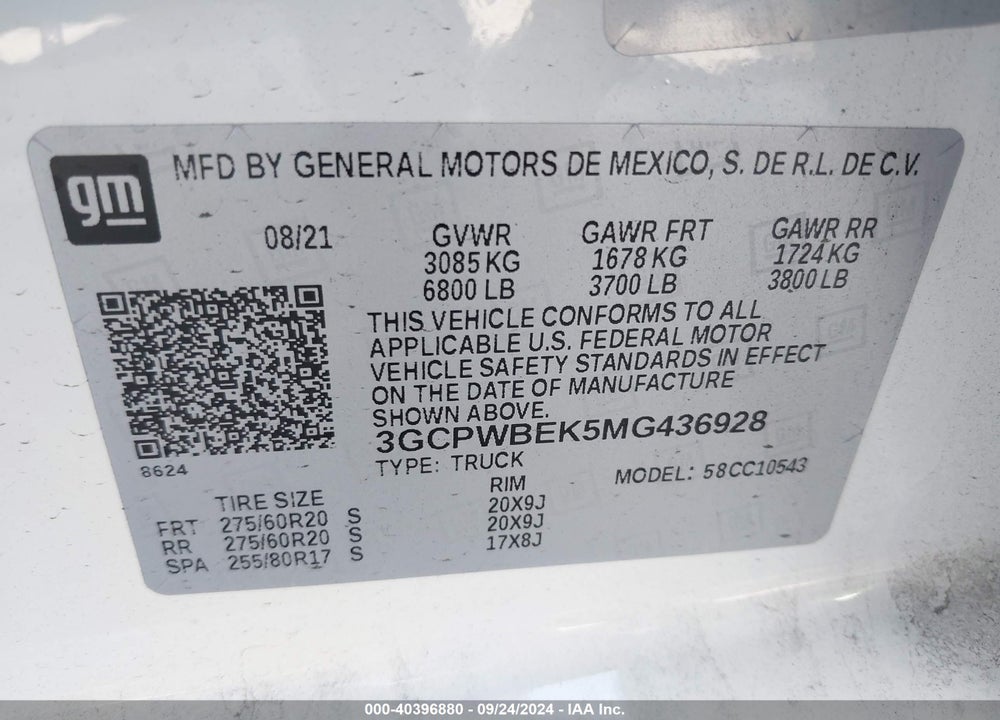 2021 CHEVROLET SILVERADO 1500 2WD SHORT BED CUSTOM VIN: 3GCPWBEK5MG436928