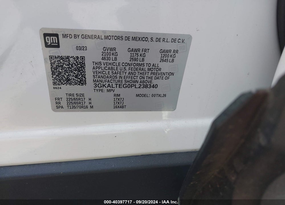 2023 GMC TERRAIN AWD SLE VIN: 3GKALTEG0PL238340